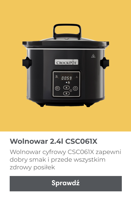 Wolnowar cyfrowy Crockpot CSC061X o pojemności 2,4 litra zapewni dobry smak i przede wszystkim zdrowy posiłek